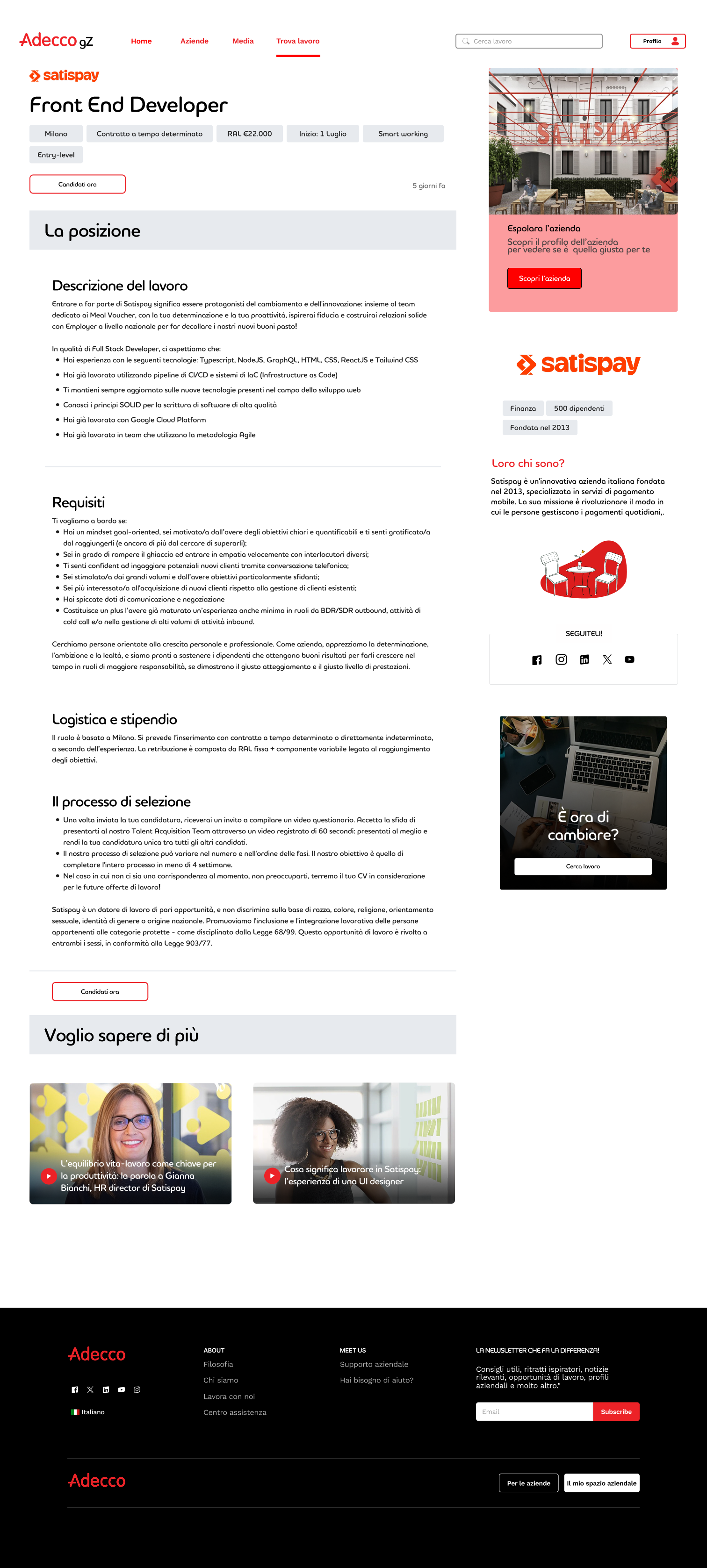 Adecco gZ — Offerta di lavoro