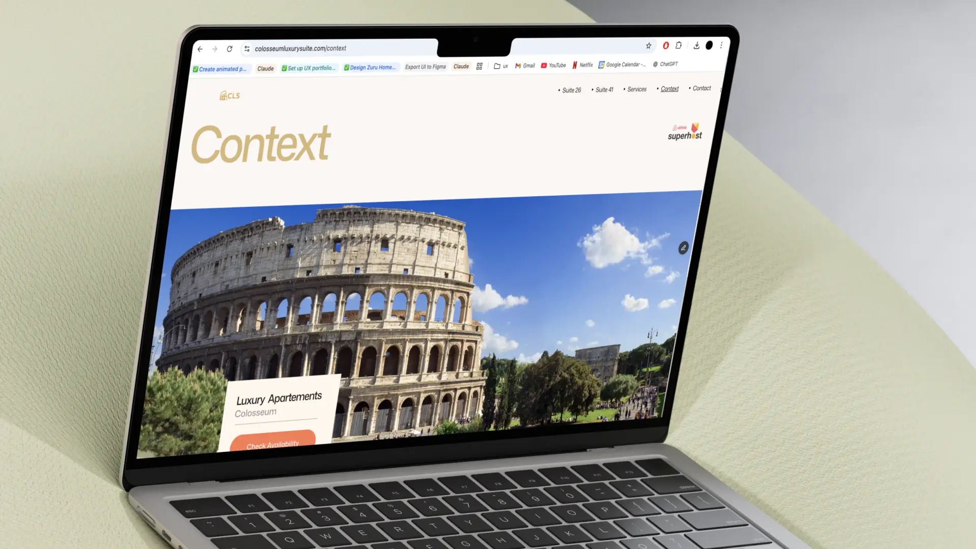 Sito originale Colosseum Luxury Suite — template Framer